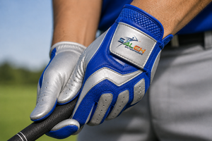 Custom Royal Blue <b>Silver</b> Golf <b>Gloves</b> Premium Synthetic Leather Breathable Grip Performance Sports <b>Gloves</b> OEM ODM Wholesale RTS - Product Image 5
