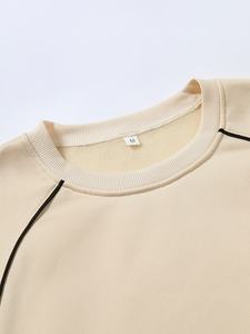 Completo da Uomo <span class=keywords><strong>Beige</strong></span> con Bordi a Contrasto: Felpa e <span class=keywords><strong>Pantaloni</strong></span> Larghi, Set <span class=keywords><strong>Tuta</strong></span> Premium Casual Streetwear Due Pezzi - Product Image 5