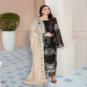 Luxury Chiffon Collection Pakistani Party Wear <b>Lehnga</b> Choli Heavy Embroidery Ramsha Vol N-05 Wholesale Indian Suits - Product Image 6