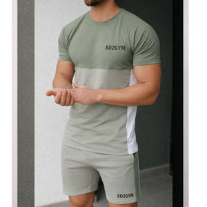 Conjunto de Camiseta y Pantalones Cortos Deportivos para Hombre, con Paneles en Contraste, Logotipo Personalizado XD2GYM, Ropa Deportiva Transpirable - Product Image 2