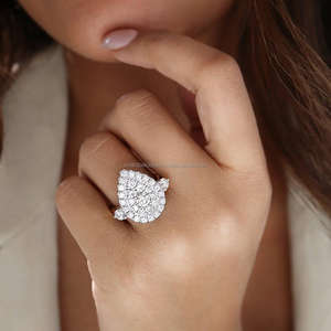 IGI/GIA Lab Grown Cut Diamond Vintage 14k Jaune Bague de mariage/fiançailles unisexe en or blanc fin Bague d'anniversaire digne de fête - Product Image 4