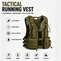 Gilet tactique réglable pour l'entraînement de force et d'endurance, système Molle à libération rapide, pour les entraînements de fitness et la course à pied