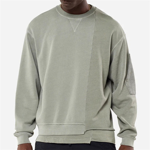 2026 new Custom Drop Shoulder Crew Neck Sweatshirt Oversize <b>100</b>% Cotton Sweatshirt Crewneck Casual Sweatshirts for Men - Product Image 1