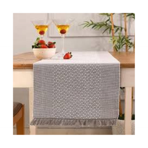 Light Up Holiday Meals With 100% Cotton Embroidered Greyish Printed <b>Table</b> Runner 160 GSM 90 Inch Boho India GOTS Certified DHL - Product Image 1