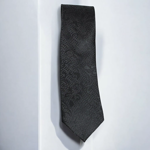 Corbata Negra de Microseda con Diseño Paisley para Hombre, Marca Tie Benon |   Corbata Elegante para Bodas, Eventos Formales y Negocios |   Corbata Negra de Diseño Premium - Product Image 2