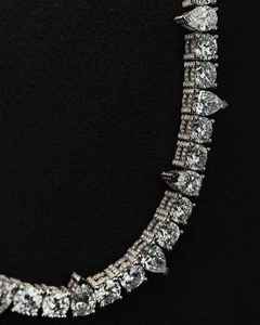 Pear Cut Tennis Chain <b>Necklace</b> Diamond Statement <b>Necklace</b> Luxury Hip Hop Jewelry <b>for</b> <b>Men</b> and Women - Product Image 2