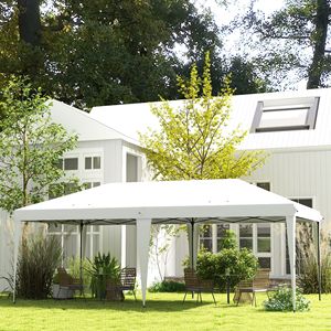 10x20 White Outdoor Gazebo Pop-Up <b>Canopy</b> Portable Party <b>Tent</b> with Carry Bag for Weddings & Parties - Product Image 2