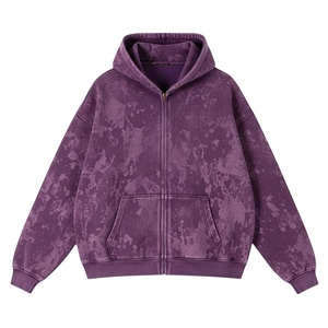 Sweat à capuche personnalisé surdimensionné vintage en molleton 100% coton brodé, effet délavé, avec poche kangourou, coupe classique - Product Image 1