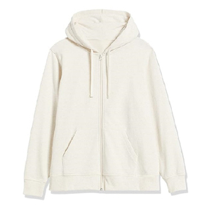 Sudadera con Capucha y Cremallera, Corte Regular, Algodón, Felpa Francesa, Color Sólido, Diseño con Bolsillos, Estilo Casual Otoñal - Product Image 3