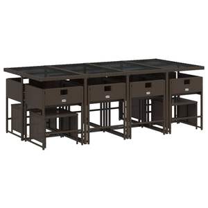 Juego de Comedor para Jardín en Color Crema, Blanco y Marrón - Product Image 4