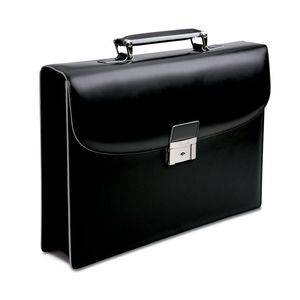Minimalistic Brown Leather <b>Jewelry</b> <b>Storage</b> Bag Rectangular Shape with Handle Hinged Design One Layer Organizer - Product Image 3