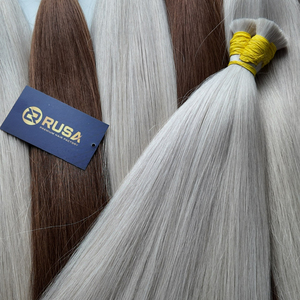 Extensions de cheveux vierges vietnamiens RUSA en vrac 100g, double trame tissée à la machine, super double drawn, pointes pleines, toutes couleurs - Product Image 1