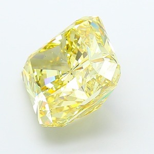 Diamant carré radiant de 12,03 carats, jaune intense fantaisie, clarté VS2, taille EX, CVD, pierre précieuse cultivée en laboratoire, jaune intense, pour bijoux - Product Image 3