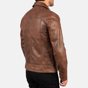 Chaqueta de Cuero para Hombre, Ligera, de Piel de Vaca, Transpirable, Ecológica, con Logotipo Frontal, Precio al por Mayor, Bajo MOQ, Superventas de Invierno - Product Image 4