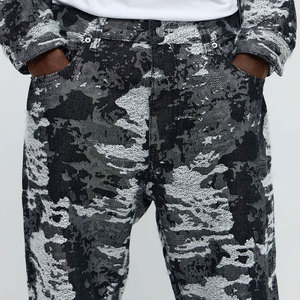 Trendy Custom Designer Skinny Studded Ripped Distress Waxed <b>Bell</b> Bottom Boot Cut Flared Baggy Stacked Denim Jeans Pants for Men - Product Image 3