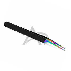 Pro Straight Lash Extension Tweezer <b>Rainbow</b> Gradient Stainless Steel Customized Logo Printing Beauty Instrument OEM - Product Image 3