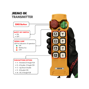 Control Remoto Industrial por Radio para Grúas y Elevadores, Velocidad Simple y Doble, Voltaje AC/DC, JEICO JREMO 8K, Hecho en Corea AC - Product Image 5