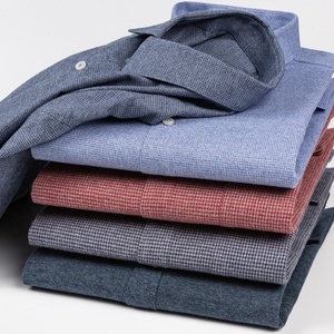 Camisa de Vestir de Manga Larga para Hombre, con Estampado Heather, Cierre de Botones, Corte Entallado, 100% Algodón, Cuello Clásico, Formal, para Negocios - Product Image 1