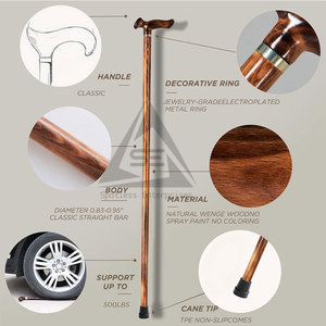 Bâtons de marche en bois pour l'extérieur, légers, modernes, durables, antidérapants, avec couleur personnalisée et longueur réglable, best-sellers - Product Image 4
