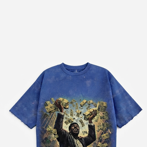 Camiseta personalizada de cuello redondo, color azul, 100% algodón, tela suave de secado rápido, estilo moderno, manga corta, unisex. - Product Image 3