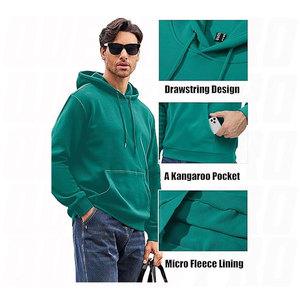 Sudadera con Capucha de Forro Polar para Hombre, Ligera y Suave, para Entrenamiento, Ejercicio, Correr, Fitness, con Impresión de Adhesivos DTG - Product Image 4