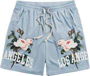 <b>Men's</b> 100% Cotton Flame Graphic Beach Pants Silk Screen Printed Quick-Drying Eco-Friendly Swimming <b>Trunks</b> - Product Image 3