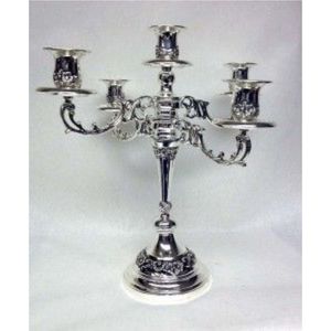 Elegant 5-Arm Silver Candelabra Metal Candle Holder Stand <b>Tall</b> Wedding <b>Table</b> Centerpiece Luxury Event Party Home Decor Stand - Product Image 4