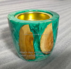 Mubkhar ศิลปะสมัยใหม่สไตล์ bukhoor เตาไม้อีพ็อกซี่เรซินสีเขียวสำหรับบ้านกลิ่นหอมงานแต่งงานของขวัญตกแต่งลวดลาย (พืช) - Product Image 3