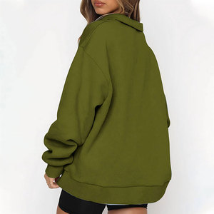 Sudadera de forro polar personalizada para mujer, de manga larga, con media cremallera y cremallera completa, con bordado y insignia - Product Image 4