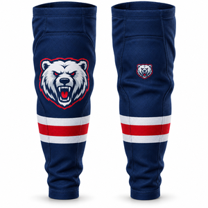 Game Day Ice Hockey Socks 100 % Polyester Match Uniform ODM Tournament Clothing League Equipment Sample Development Size Options - Product Image 4