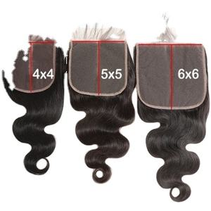 Haute qualité HD dentelle fermeture lâche vague profonde Remy cheveux meilleure qualité brut indien corps italien vague cheveux faisceaux - Product Image 4