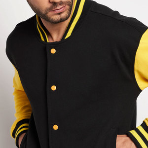 Customize Wholesale Men's Blank Winter Coats Letterman Team <b>Plain</b> Varsity Jackets Geometric Stand Collar - Product Image 2