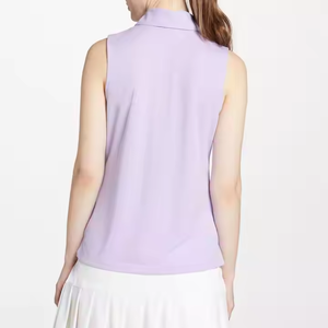 High Quality Custom Women's Breathable Quick Drying Polo Shirt Casual Fitness Sports Sleeveless Polo Shirt - Product Image 2