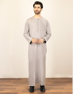 <b>Men</b> Juba Traditional Muslim Islamic Wear Long Robe Comfortable Modest Loose Fit Breathable Fabric - Product Image 1