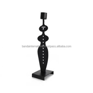 Portavelas cónico de hierro con revestimiento de polvo negro terminado para iluminar la decoración del hogar y otros tarros de portavelas - Product Image 2
