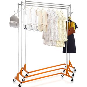 Appendiabiti Industriale con Base a Z Regolabile in Altezza, Robusto Stand per Abiti con Base a Z Orientabile - Product Image 6