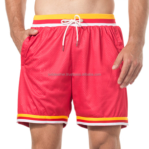 Shorts de sport pour hommes, style urbain, taille élastique, respirants, pour le jogging et la gym, avec poches latérales, personnalisables, vente en gros - Product Image 6