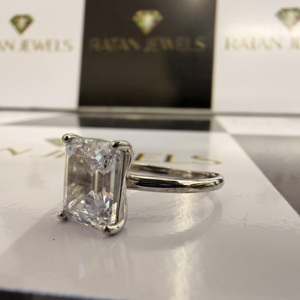 Hidden Halo Luxury IGI Certificate Female 14k 18k Gold Wedding Emerald Cut Lab Grown <b>Fine</b> <b>Rings</b> CVD Diamond Engagement Band <b>Ring</b> - Product Image 4