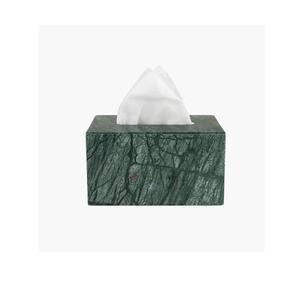 Caja de Almacenamiento de Papel Tisú Ecológica Premium de Mármol Natural Verde Vintage para Cocina, Sala de Estar, Cafetería y Restaurante - Product Image 1