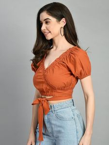 Women Western Wear Elegant Casual <b>Top</b> Stylish Fashion Shirt Daily Wear Outfit - Product Image 2
