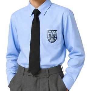 Chemise d'uniforme scolaire personnalisée pour garçons, vêtements scolaires formels pour enfants, chemise à manches longues boutonnée, à porter au quotidien - Product Image 4
