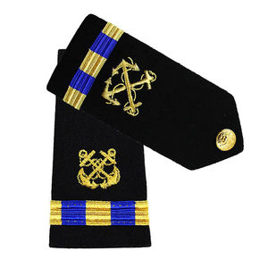Écusson en tissu brodé personnalisé OEM, écologique, de luxe, motif ancre marine, à coudre, avec perles et attache épingle de sûreté pour vêtement - Product Image 3