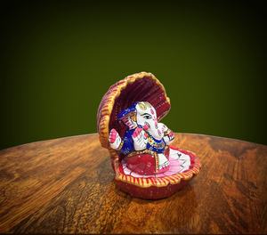 NIRMALA HANDICRAFTS Statue de Ganesha en aluminium faite à la main, Feng Shui, religieuse (Murti), idole du dieu hindou indien Ganesha, pour table - Product Image 4