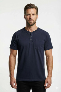 Summer Men's <b>Short</b> <b>Sleeve</b> Low-Neck Button-Up T-Shirt 100% Cotton Quick Dry Breathable <b>Base</b> <b>Layer</b> Casual Top for Parties Beaches - Product Image 1