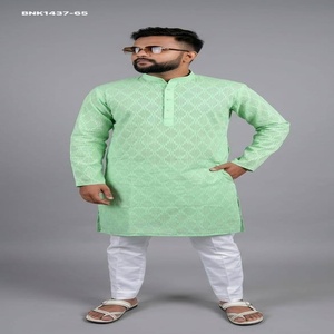 Colección de Kurta-Payjama de Manga Larga con Diseño Estampado en Algodón de Alta Calidad, Fabricante de la India, Suministro al por Mayor - Product Image 1