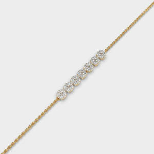 Bracelet tennis en argent 925 avec grappe florale de moissanite, finition jaune, bijoux fins, cadeau de mode pour femme, chaîne de poignet - Product Image 2