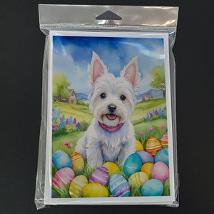 เกมล่าไข่อีสเตอร์แปลกๆของ westie การ์ดอวยพร A7 8ใบพร้อม5x7ขนาดซองจดหมาย - Product Image 3