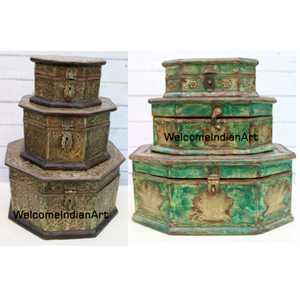 Handmade Wood and Brass <b>Decorative</b> <b>Storage</b> <b>Boxes</b> Model 1 - Product Image 4