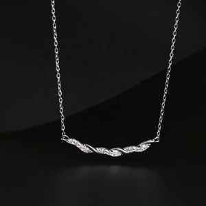 Moissan ite Passed Diamond <span class=keywords><strong>Tester</strong></span> 925 Silber Trendy Curved Smile Bar Anhänger Halskette Schmuck für Frauen Destiny Jewell ery - Product Image 5