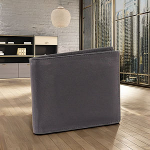 Royaa Unisex Geometric Pattern Genuine Leather Long <b>Wallet</b> Minimalist Thin Design <b>RFID</b> <b>Blocking</b> Cowhide Open Closure Polyester - Product Image 5